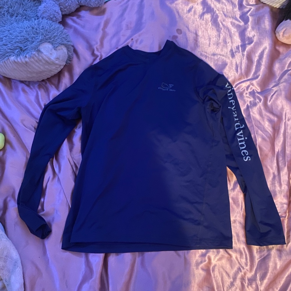 dark blue long sleeve top